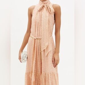 Zimmermann Blush Metallic Fil Coupรฉ Midi Dress